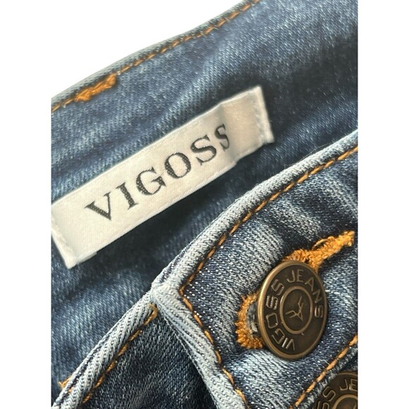 Vigoss Women's Ace High Rise Skinny Jeans Double Button 29 x 28 Medium Wash - Picture 5 of 8